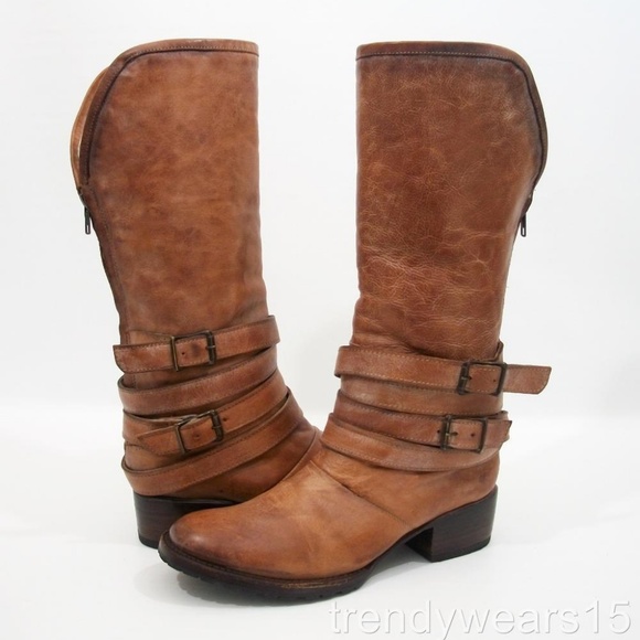 NEW! FREEBIRD DILLON COGNAC SHEARLING FUR BOOTS - Picture 4 of 6